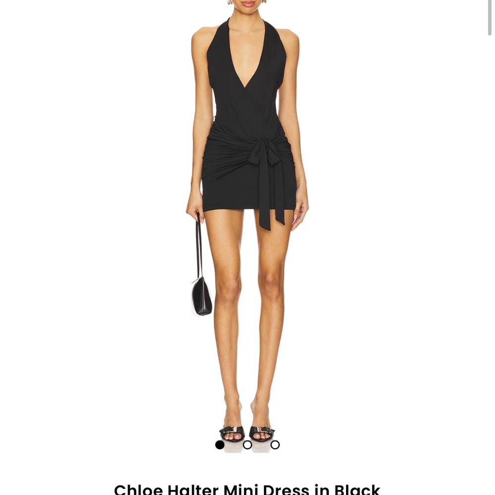 REVOLVE Black Halter Mini Dress